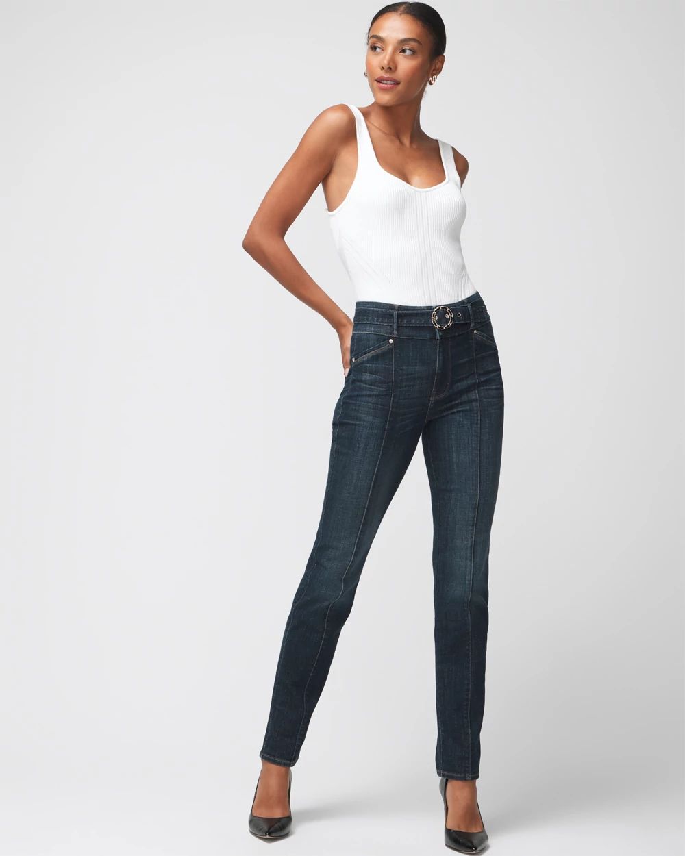 Extra High Rise Everyday Soft Novelty Belt Straight Leg